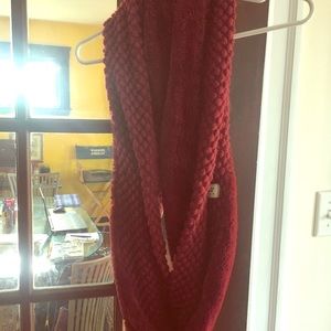 Red cozy circle scarf
